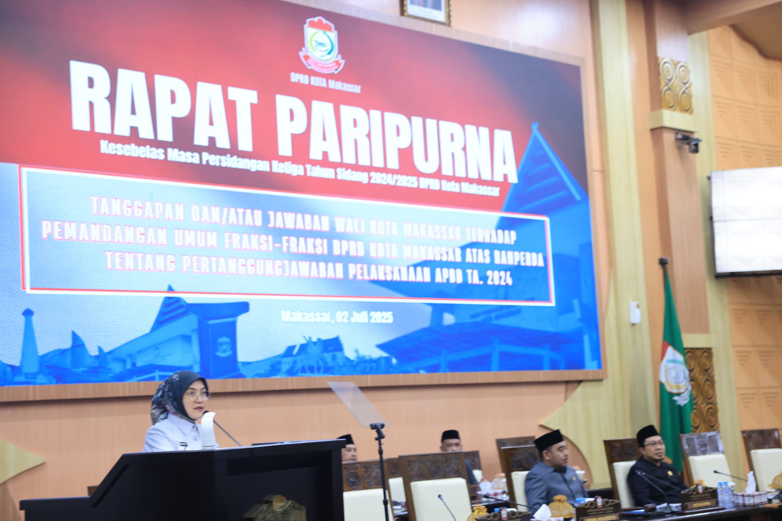 Wawali Makassar Sampaikan Tanggapan Resmi Pemkot atas Ranperda Pertanggungjawaban APBD 2024