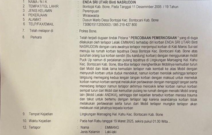 Kades Bontojai Bone Minta Polisi Segera Tangkap Warganya Yang mencoba Melakukan Pemerkosaan