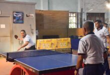Jaga Kebugaran Fisik, Danlantamal VI Makassar Ajak Pejabat Utama Olahraga Tenis Meja