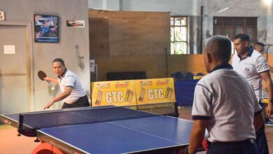 Jaga Kebugaran Fisik, Danlantamal VI Makassar Ajak Pejabat Utama Olahraga Tenis Meja
