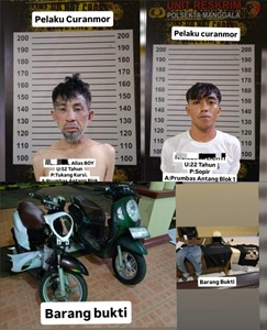 Resmob Polsek Manggala Ciduk Dua Pria Kasus Pencurian Motor
