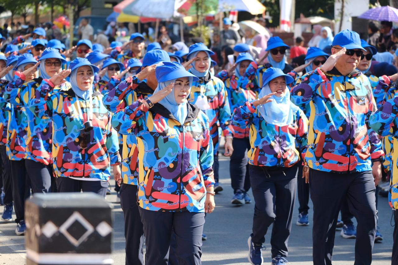 SKPD Pemkab Gowa, Instansi Hingga Organisasi Ramaikan Gerak Jalan HUT RI