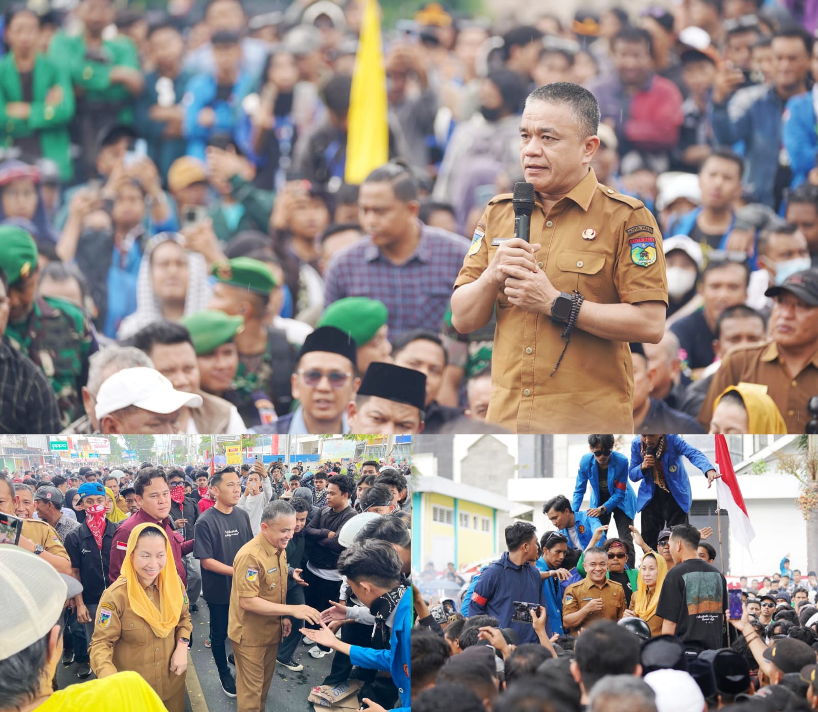 Hadianto Rasyid bersama Imelda Liliana Temui Massa Demonstran dalam Unjuk Rasa di Kantor DPRD Sulteng