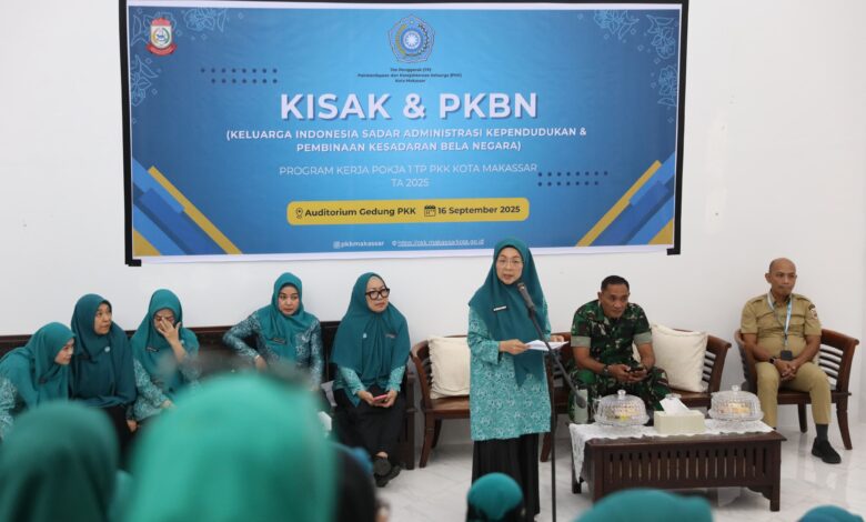 TP PKK Makassar Dorong KISAK dan PKBN, Melinda Aksa Ajak Kader Perkuat Administrasi dan Bela Negara