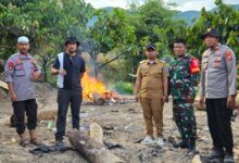 Tak Ingin Nama Kampung Rusak Kades Sadar Bersama Kapolsek Babinsa Bongkar Arena Judi Sabung Ayam