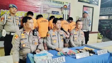 Polsek Manggala Tangkap lima Anggota Geng Motor Serang Warga
