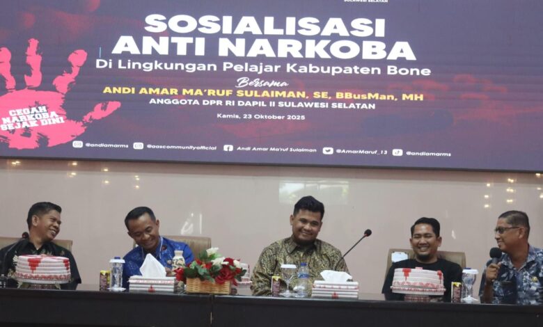 Sosialisasi Anti Narkoba Andi Amar Minta Masyarakat Bone Laporkan Jika Temukan Pelaku