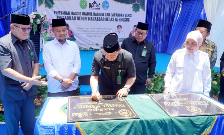 Wakil Wali Kota Makassar, Aliyah Mustika Ilham Hadiri Peresmian Masjid dan Lapangan Tenis Pengadilan Negeri Makassar