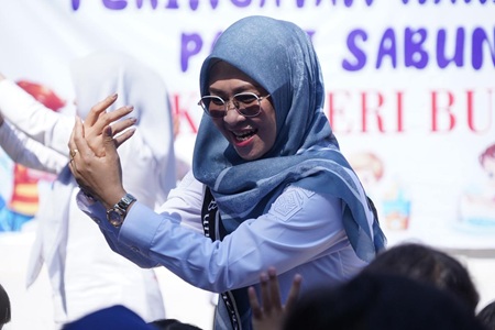 Bunda PAUD Gowa Ajak Anak-Anak Biasakan Cuci Tangan Sejak Dini