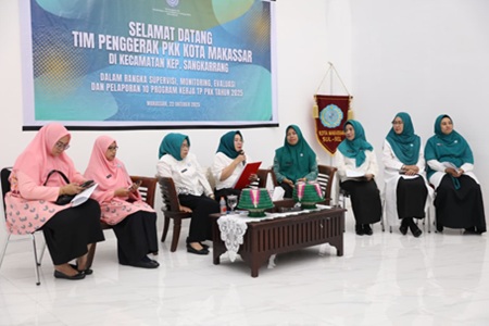 TP PKK Kota Makassar Ajak TP PKK Sangkarrang Edukasi Risiko Pernikahan Dini dan Optimalkan Potensi Laut Tekan Stunting
