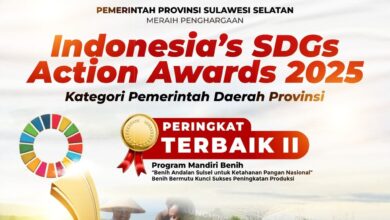 Berkat Program Mandiri Benih, Sulsel Masuk Peringkat Terbaik II Indonesia's SDGs Action Awards