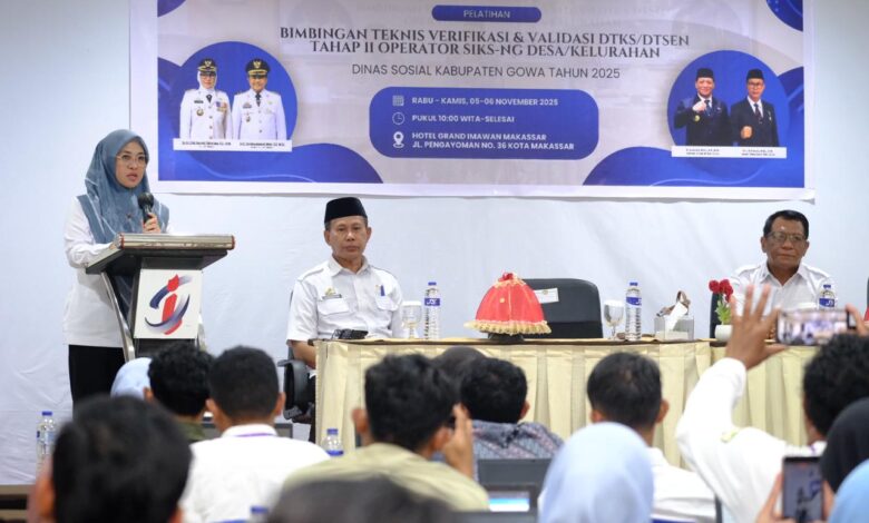 Pemkab Gowa Dorong Operator DesaKelurahan Perkuat Validasi Data Sosial Melalui Bimtek DTSEN