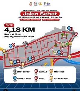 Jalan Santai HUT KORPRI dan HUT ke-418 Kota Makassar Besok, Ini Rutenya