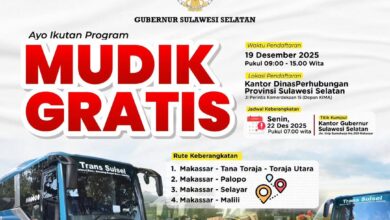 Program Mudik Gratis Nataru dari Gubernur Sulsel Siapkan 7 Armada Bus Bagi 250 Penumpang, Ini Rutenya