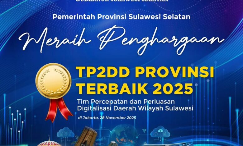 Gubernur Sulsel: Penghargaan TP2DD 2025 Jadi Motivasi Kita Terus BeKerja Lebih Baik