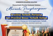Pemprov Sulsel Raih Dua Penghargaan Naker Inspirational Leadership Award 2025