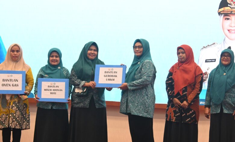 TP PKK Sulsel Salurkan Bantuan UMKM pada Pembukaan Pelatihan Kader Posyandu