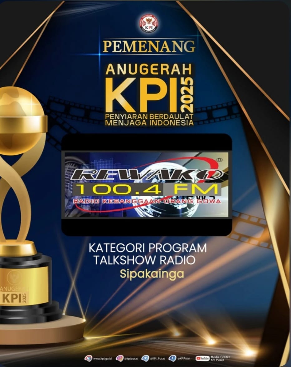 LPPL Radio Rewako Gowa FM Raih Penghargaan KPI Award 2025 Kategori Program Talkshow