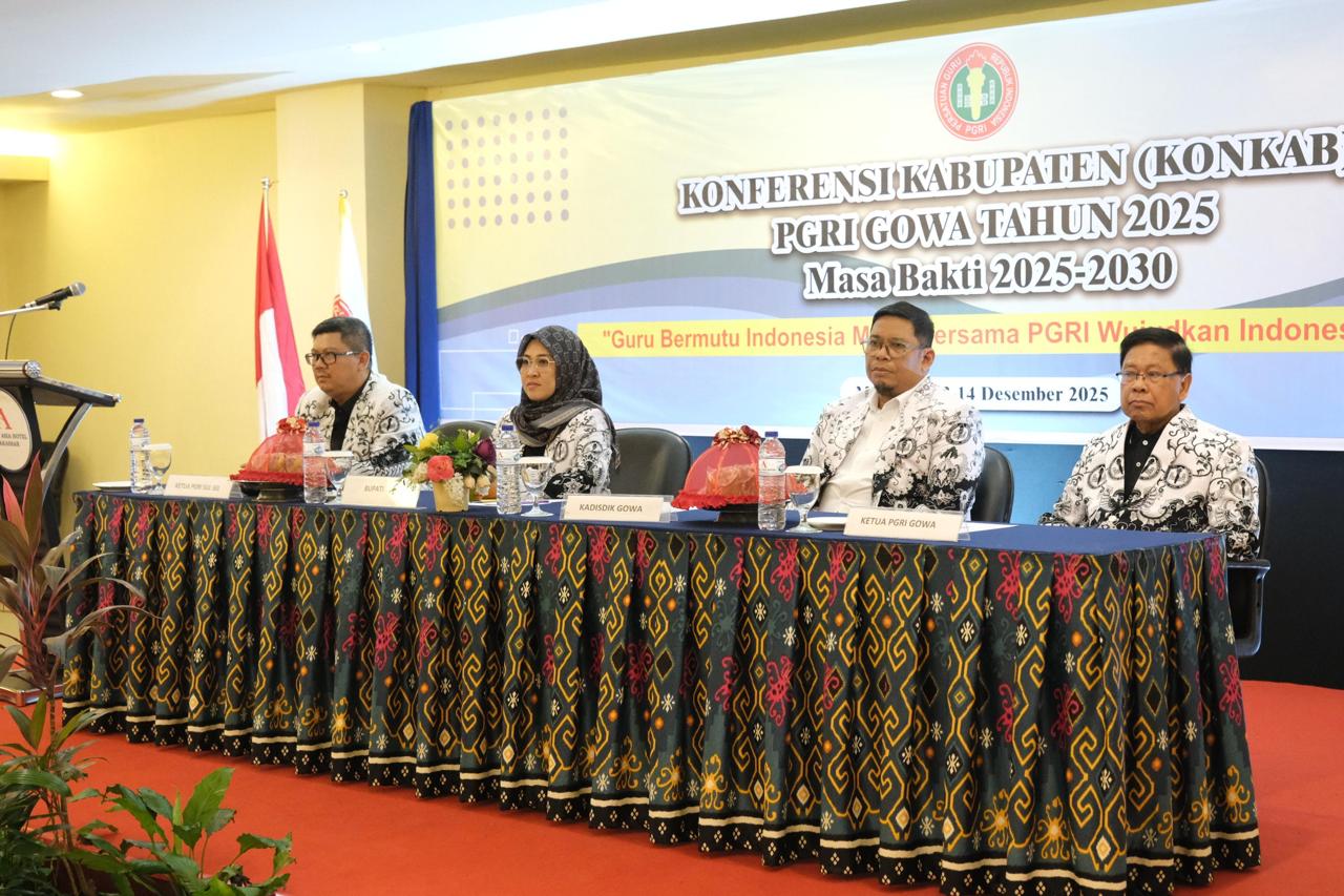 Buka KONKAB PGRI 2025, Bupati Gowa Tegaskan Kualitas Guru Tentukan Generasi Masa Depan