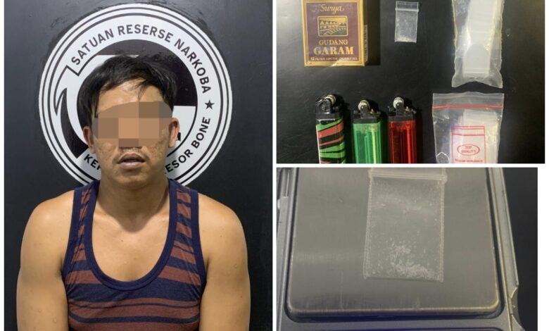 Gerebek Rumah di Pompanua Satuan Narkoba Poles Bone Ringkus Pelaku Pengedar Sabu