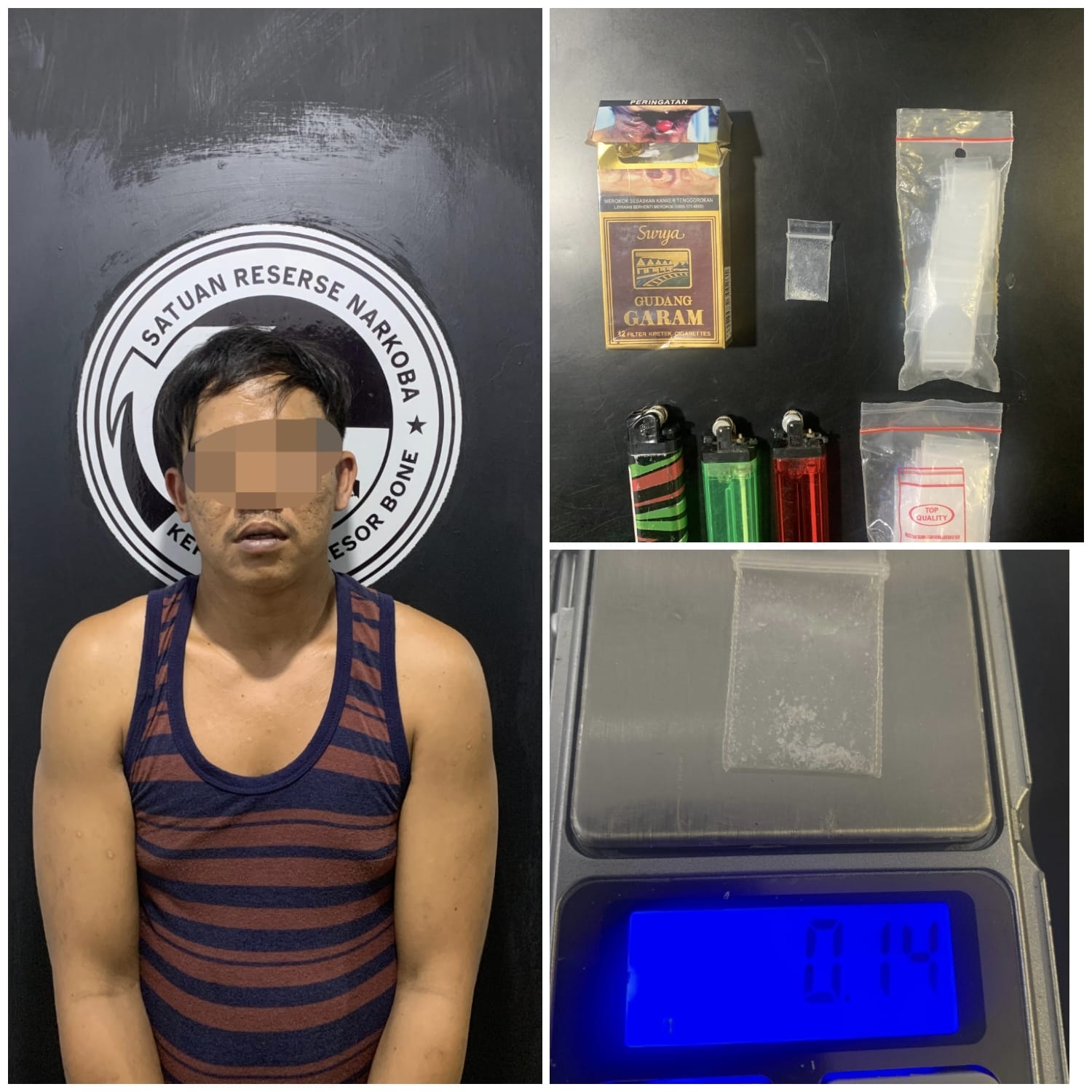 Gerebek Rumah di Pompanua Satuan Narkoba Poles Bone Ringkus Pelaku Pengedar Sabu