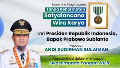 Sukses Tingkatkan Pertanian, Gubernur Sulsel Terima Satyalancana Wira Karya dari Presiden Prabowo