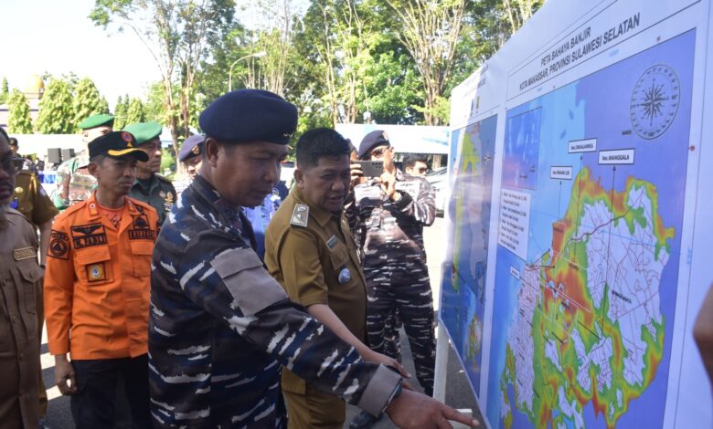 TNI AL Kodaeral VI Bergerak Cepat Hadapi Cuaca Ekstrem, Ini Himbauan Dankodaeral VI Kepada Masyarakat Sulsel