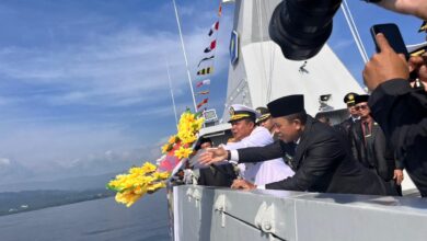Hari Dharma Samudera 2026: Dankodaeral VI Tabur Bunga di Perairan Morowali Gunakan Kapal Perang KRI Marlin-877