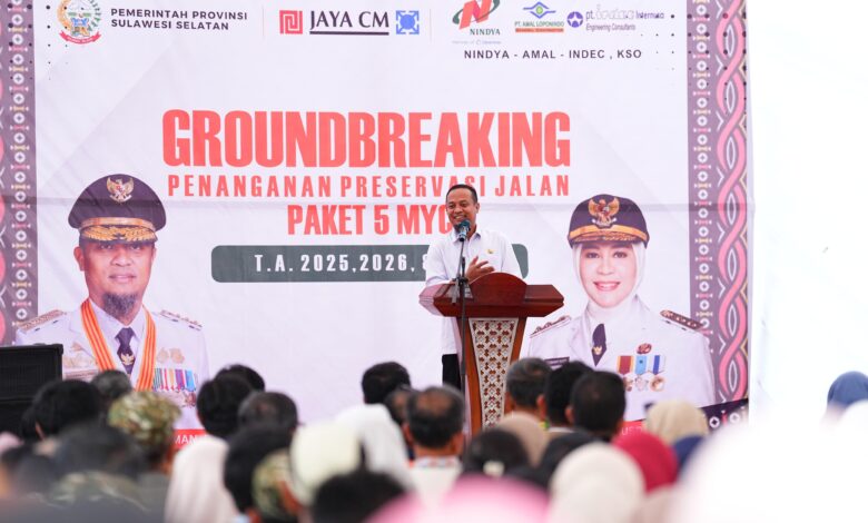 Gubernur Sulsel Groundbreaking Jalan Paket 5 MYP Rp383 Miliar di Poros Tanabatue-Palattae Bone