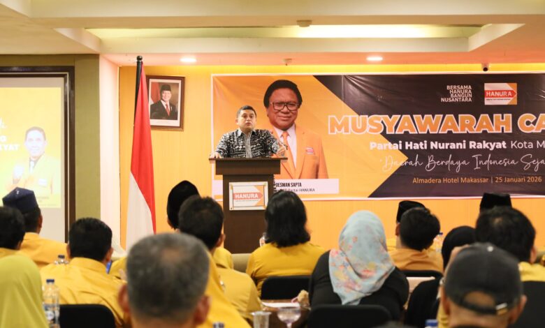 Hadiri Muscab Hanura Makassar, Munafri Tekankan Sinergi Bangun Kota