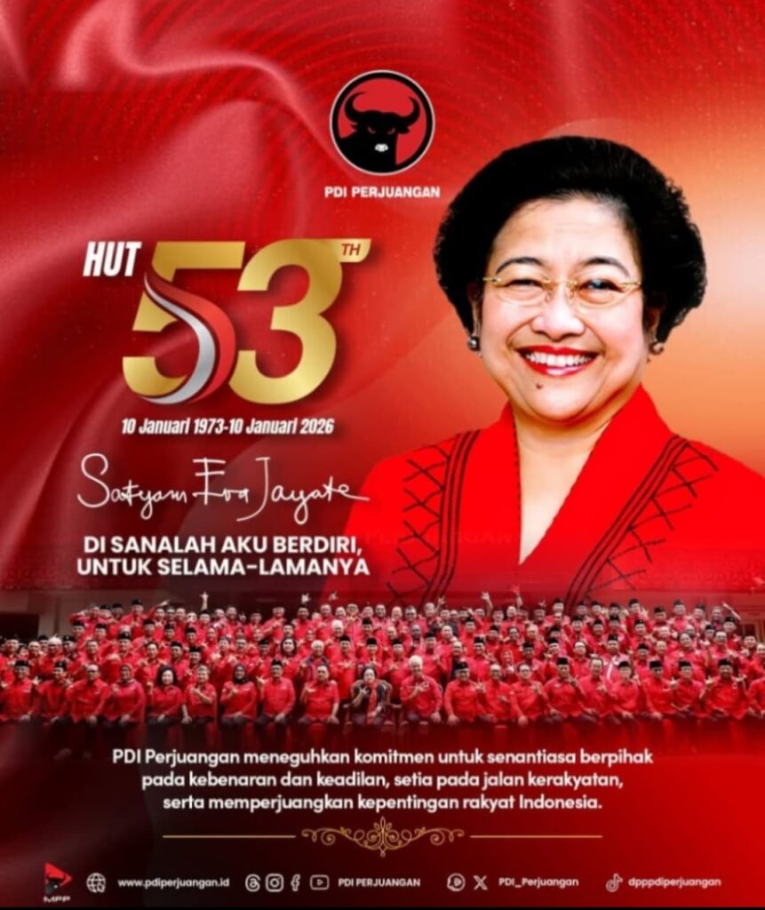 PDIP Rayakan Ultah ke-53 Sekaligus Rakernas di Ancol 10-12 Januari 2026, Tema: Satyam Eva Jayate