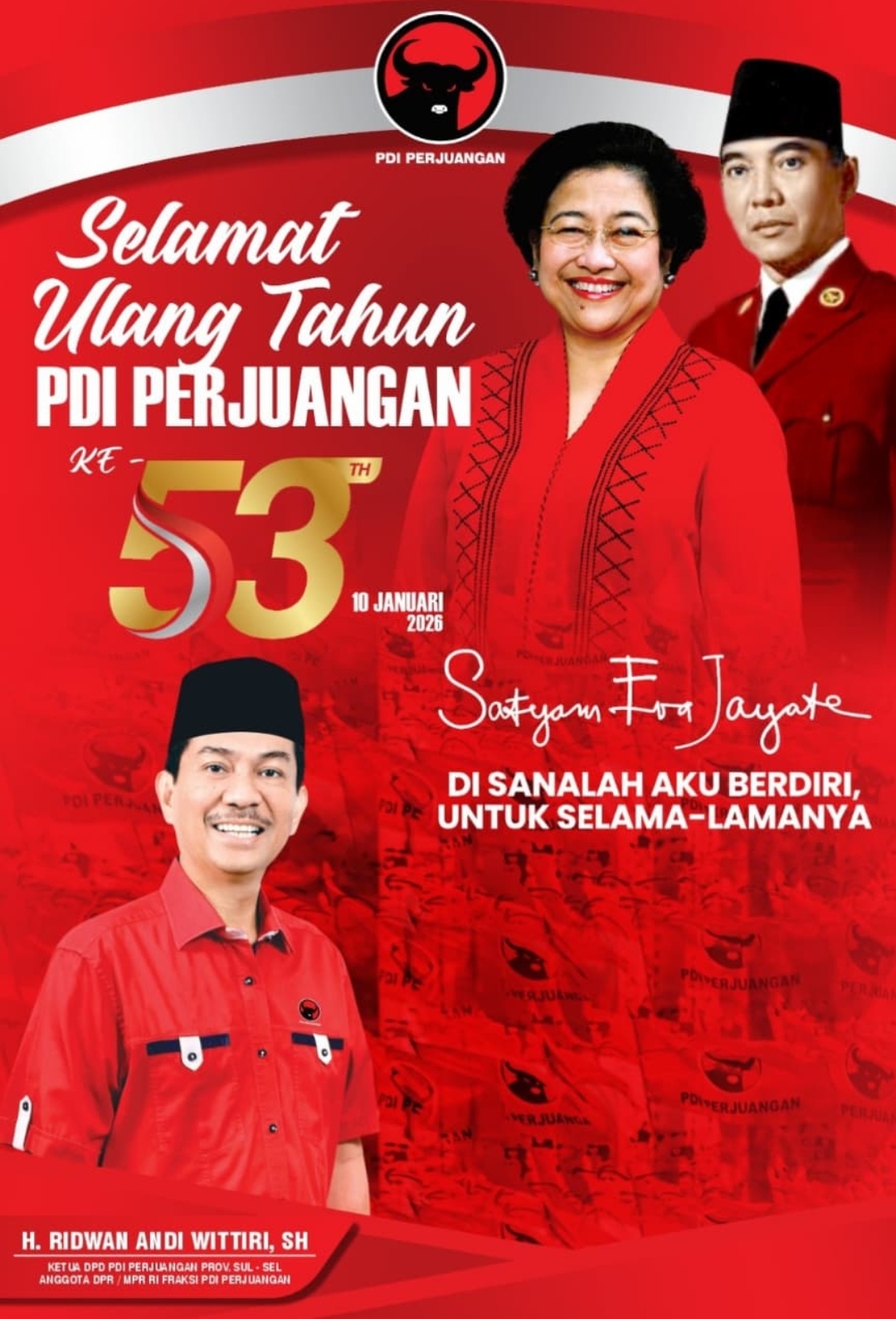 PDIP Rayakan Ultah ke-53 Sekaligus Rakernas di Ancol 10-12 Januari 2026, Tema: Satyam Eva Jayate
