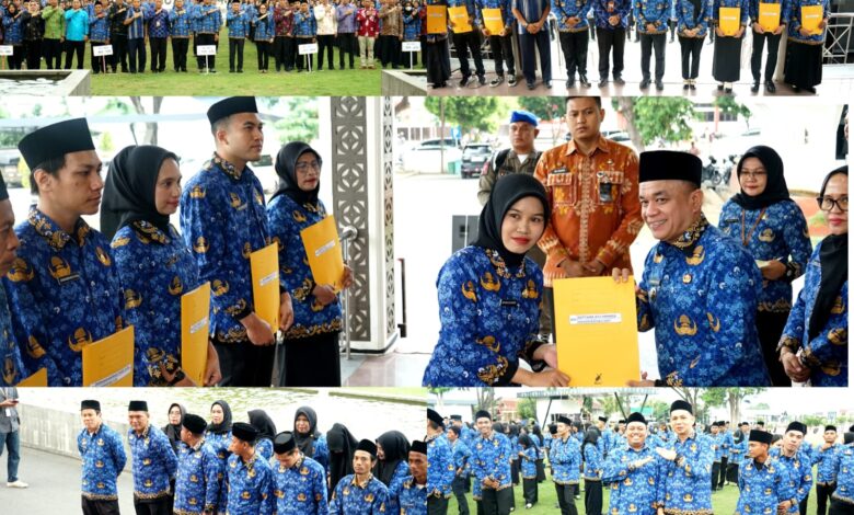 Diserahkan Wali Kota Hadianto Rasyid, 595 PPPK Paruh Waktu Pemkot Palu Terimas SK