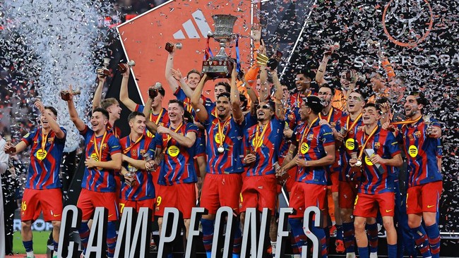 Barcelona Juara Piala Super Spanyol, Taklukkan Real Madrid 3-2