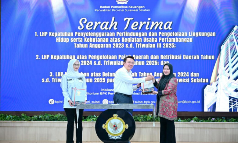 Wagub Sulsel Fatmawati Rusdi Terima LHP BPK RI Semester II Tahun Anggaran 2025