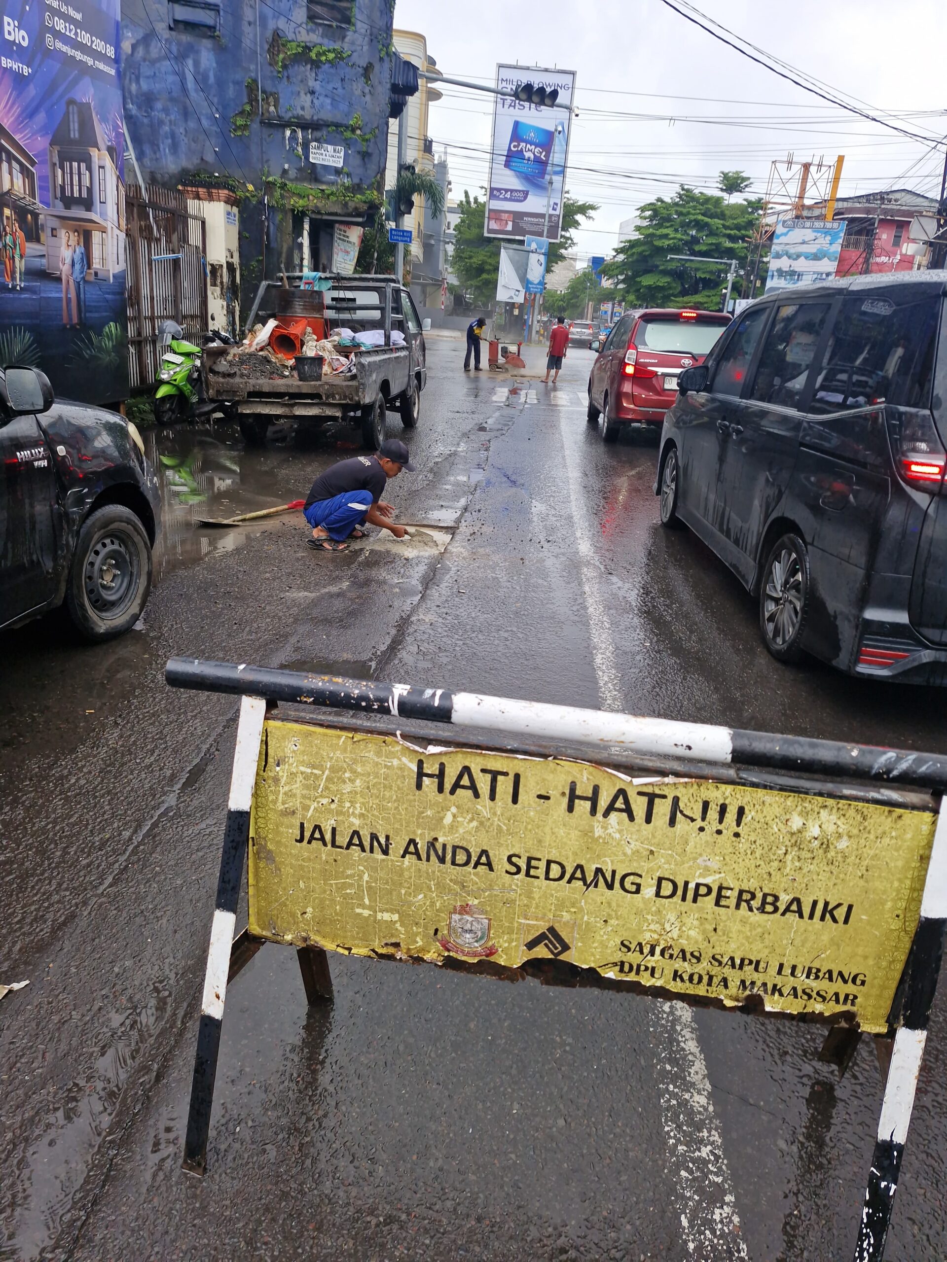 Respons Cepat Wali Kota Munafri, Jalan Berlubang di Veteran Selatan Diperbaiki