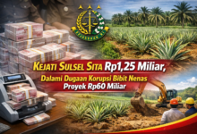Kejati Sulsel Sita Rp1,25 Miliar, Dalami Dugaan Korupsi Bibit Nenas Proyek Rp60 Miliar