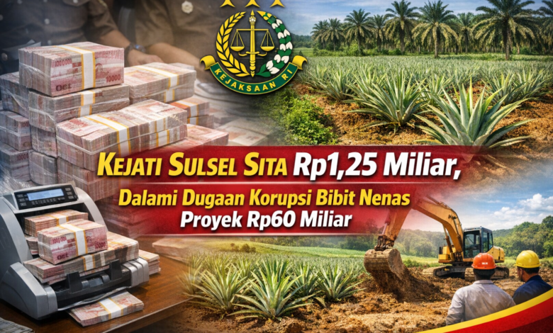 Kejati Sulsel Sita Rp1,25 Miliar, Dalami Dugaan Korupsi Bibit Nenas Proyek Rp60 Miliar