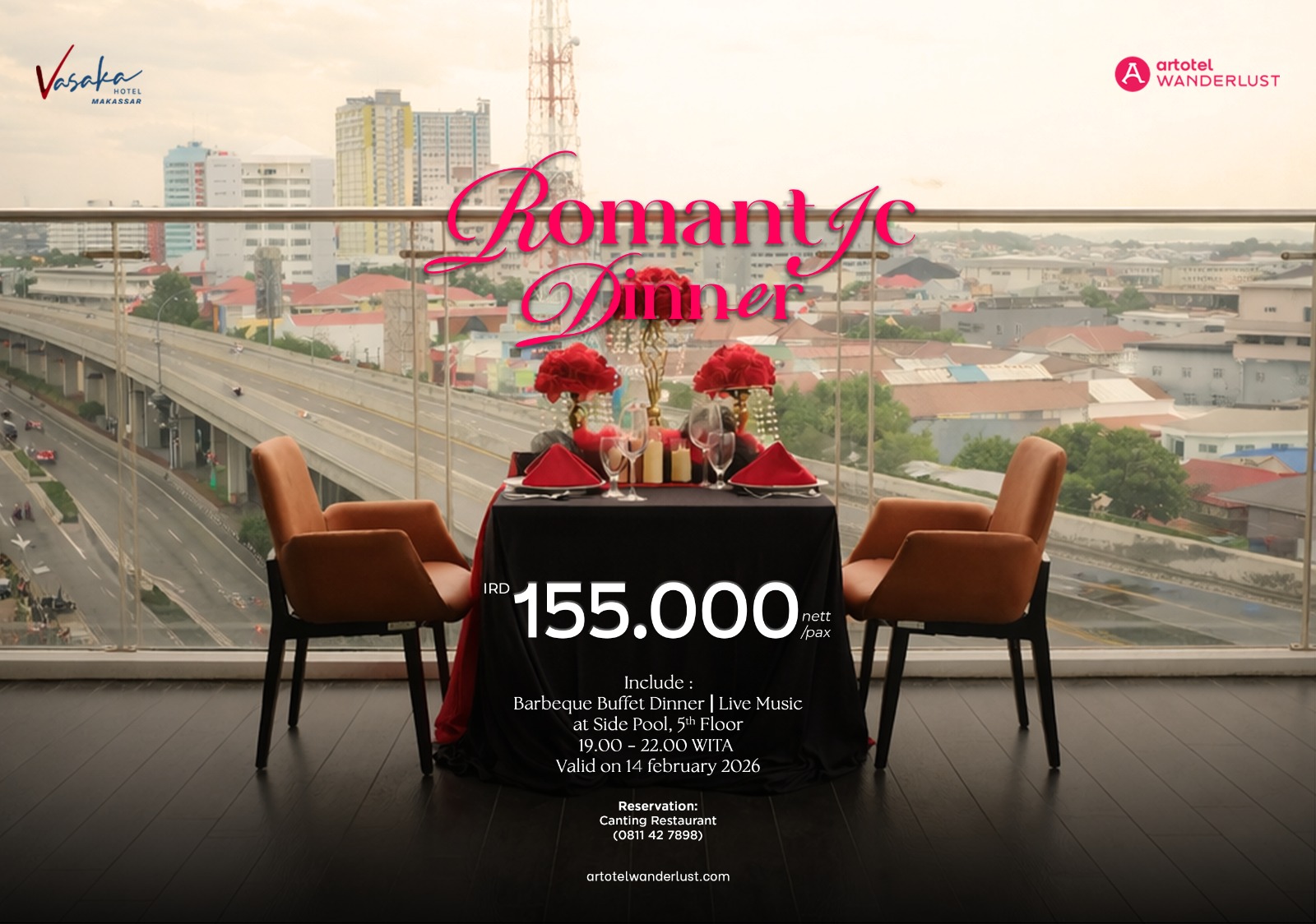 ROMANTIC DINNER DI 5TH FLOOR, VASAKA HOTEL MAKASSAR HADIRKAN BBQ ALL YOU CAN EAT VALENTINE 2026