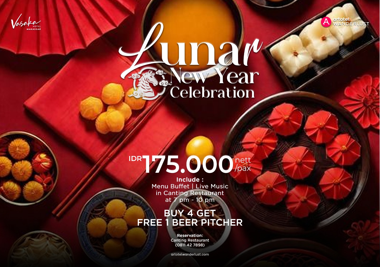 Vasaka Hotel Makassar Hadirkan Buffet Dinner Imlek 2026