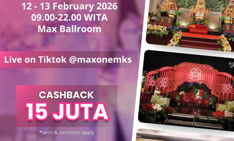 With Love Fest 2026 MaxOne Makassar, Virtual & Live Wedding Expo dengan 7 Konsep Pelaminan Adat