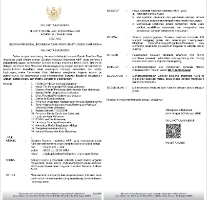 Tindak Lanjut Instruksi Presiden, Wali Kota Munafri Wajibkan Gerakan ASRI Dua Kali Sepekan di Makassar