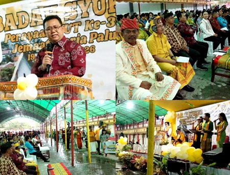 Kepala BKPSDMD Palu Wakili Wali Kota Hadiri Ibadah Syukuran Perayaan HUT ke-37 Jemaat Moria