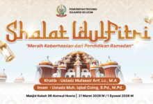 Pemprov Sulsel Gelar Salat Idulfitri 1447 H di Masjid Kubah 99, Tema: Meraih Keberhasilan dari Pendidikan Ramadan