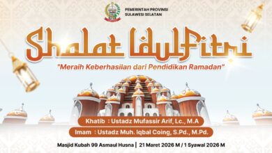 Pemprov Sulsel Gelar Salat Idulfitri 1447 H di Masjid Kubah 99, Tema: Meraih Keberhasilan dari Pendidikan Ramadan