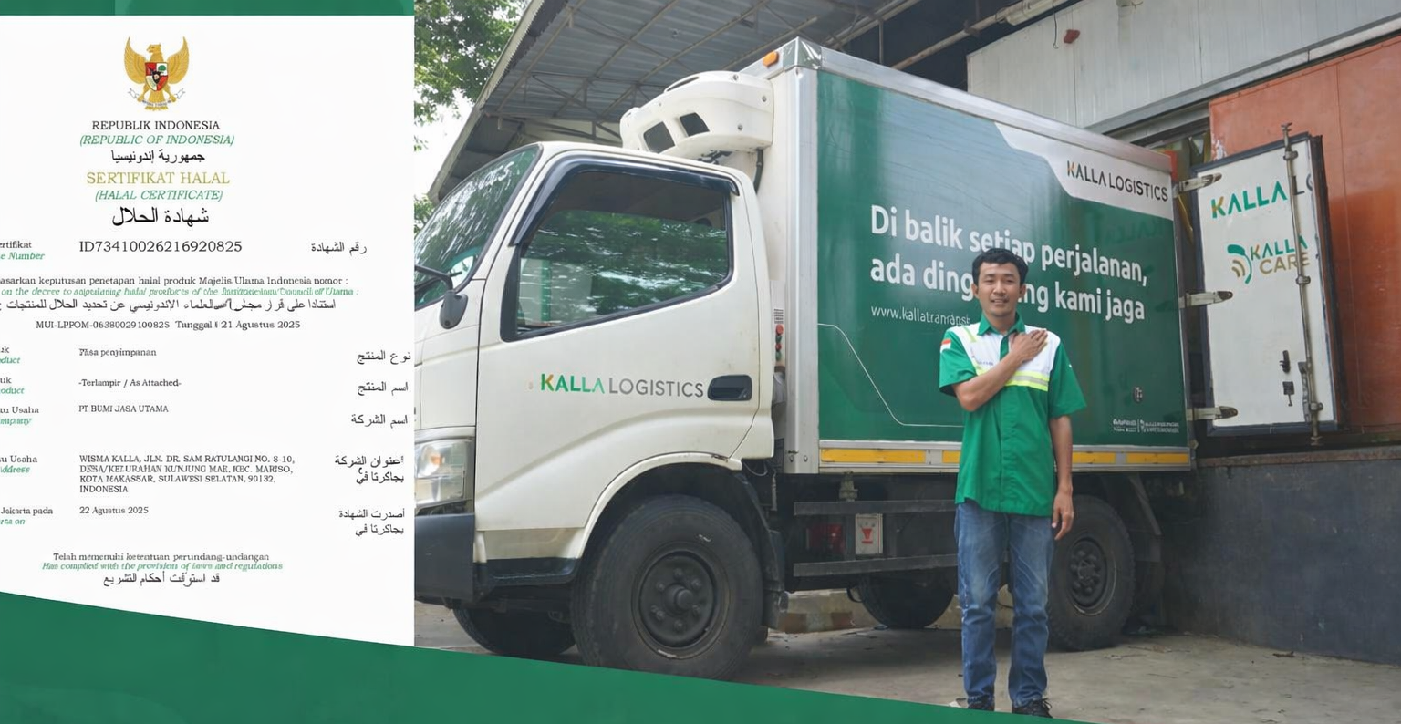 Kalla Logistics Resmi Kantongi Sertifikat Halal untuk Layanan Penyimpanan dan Distribusi
