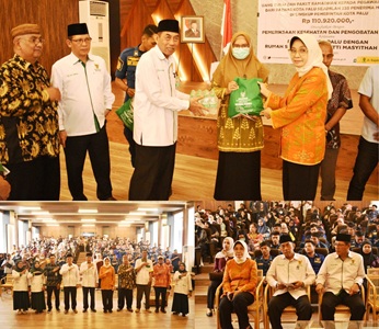 Wakili Wali Kota Asisten III Setda Palu Hadiri Penyerahan Bantuan Baznas ke Tenaga Honorer