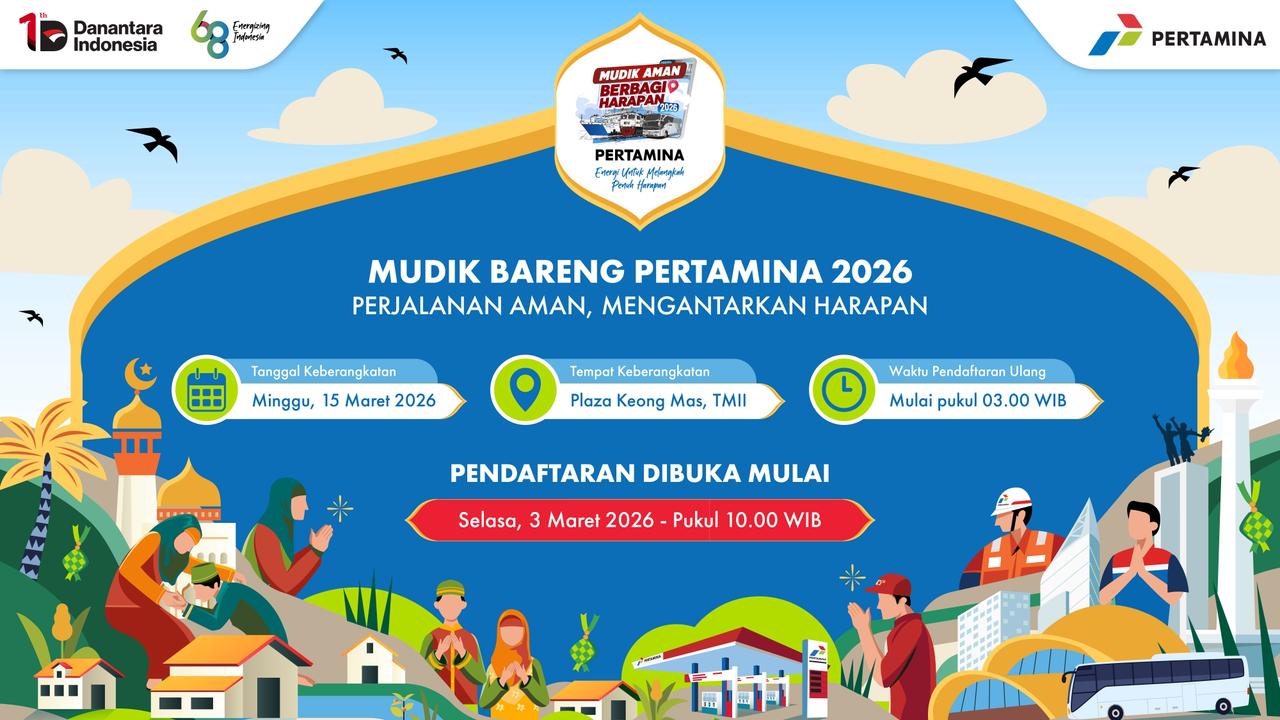 Pertamina Buka Mudik Gratis Bareng dan Arus Balik 2026 Lebih dari 15 Kota, Catat Tanggal Pendaftarannya
