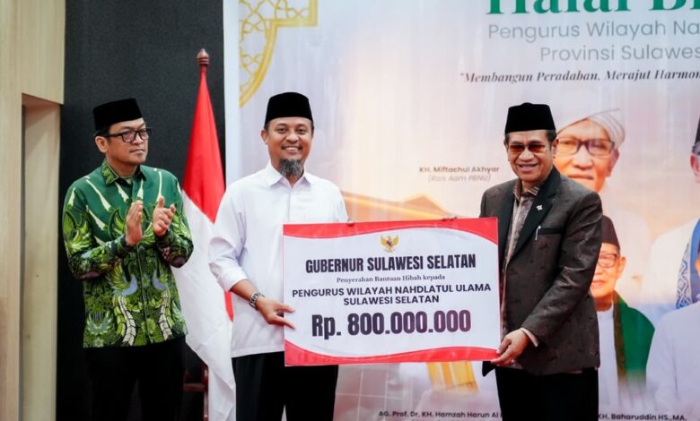 Halal Bihalal PWNU Sulsel, Gubernur Andi Sudirman Sulaiman Serahkan Bantuan Hibah Rp800 Juta dan Alsintan 