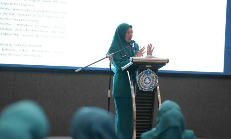 Melinda Aksa Buka Rakerda TP PKK Makassar 2026 Dorong Peran Kader Lewat Inovasi